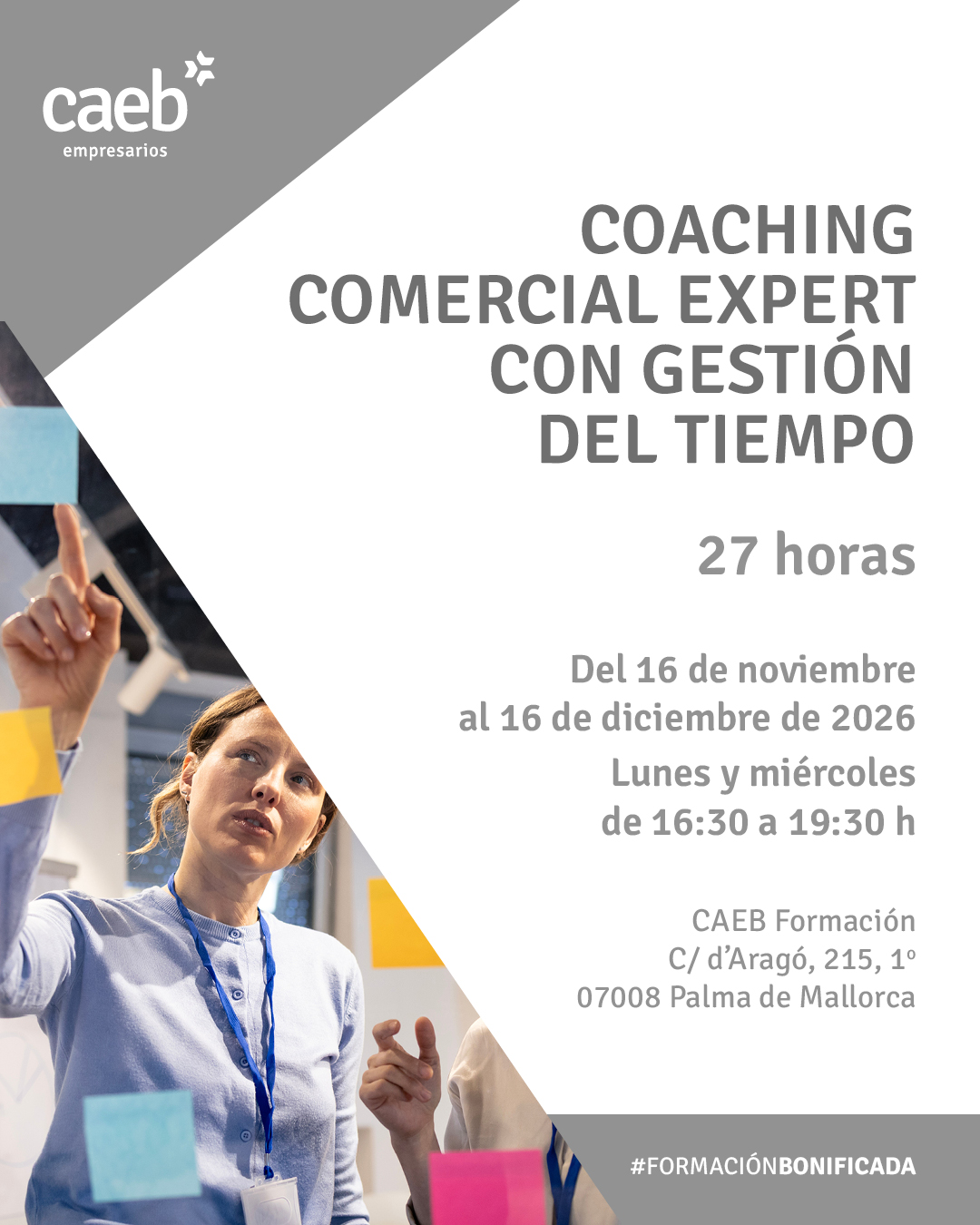 Coaching Comercial Expert con gestión del tiempo. 95% Bonificable
