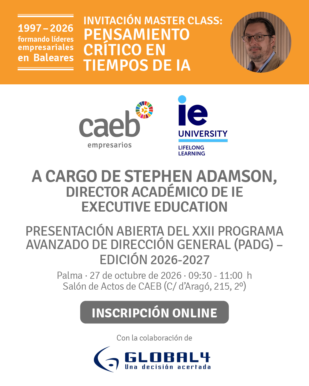 Invitación Master Class: Pensamiento Crítico en Tiempos de IA